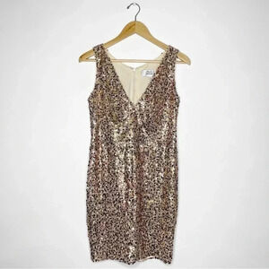 Mark & James Badgley Mischka Sequined Sleeveless Formal Party Dress Size Small